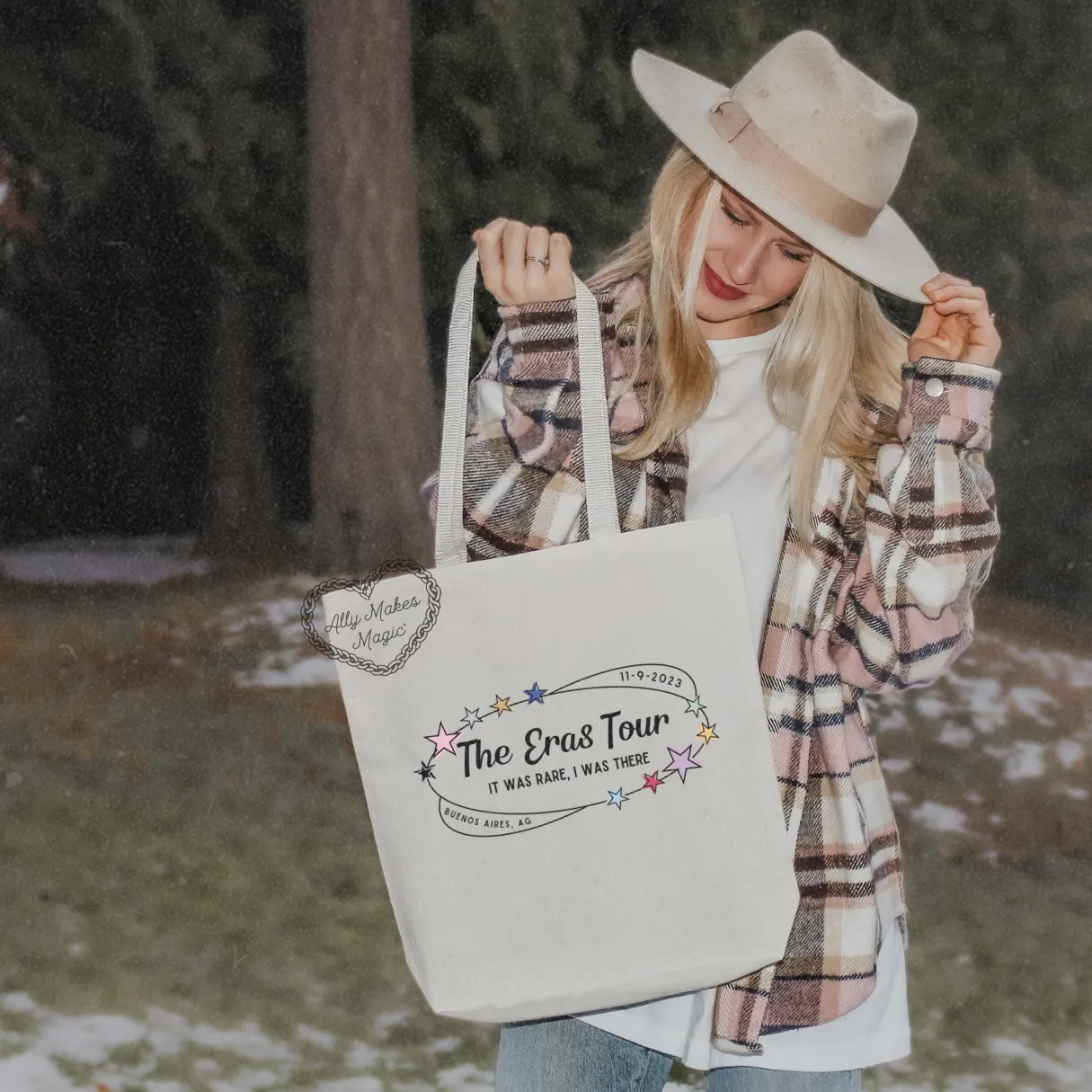 buenos aires night 1 retro tote bag sold by Ally Makes Magic product image thumbnail 2