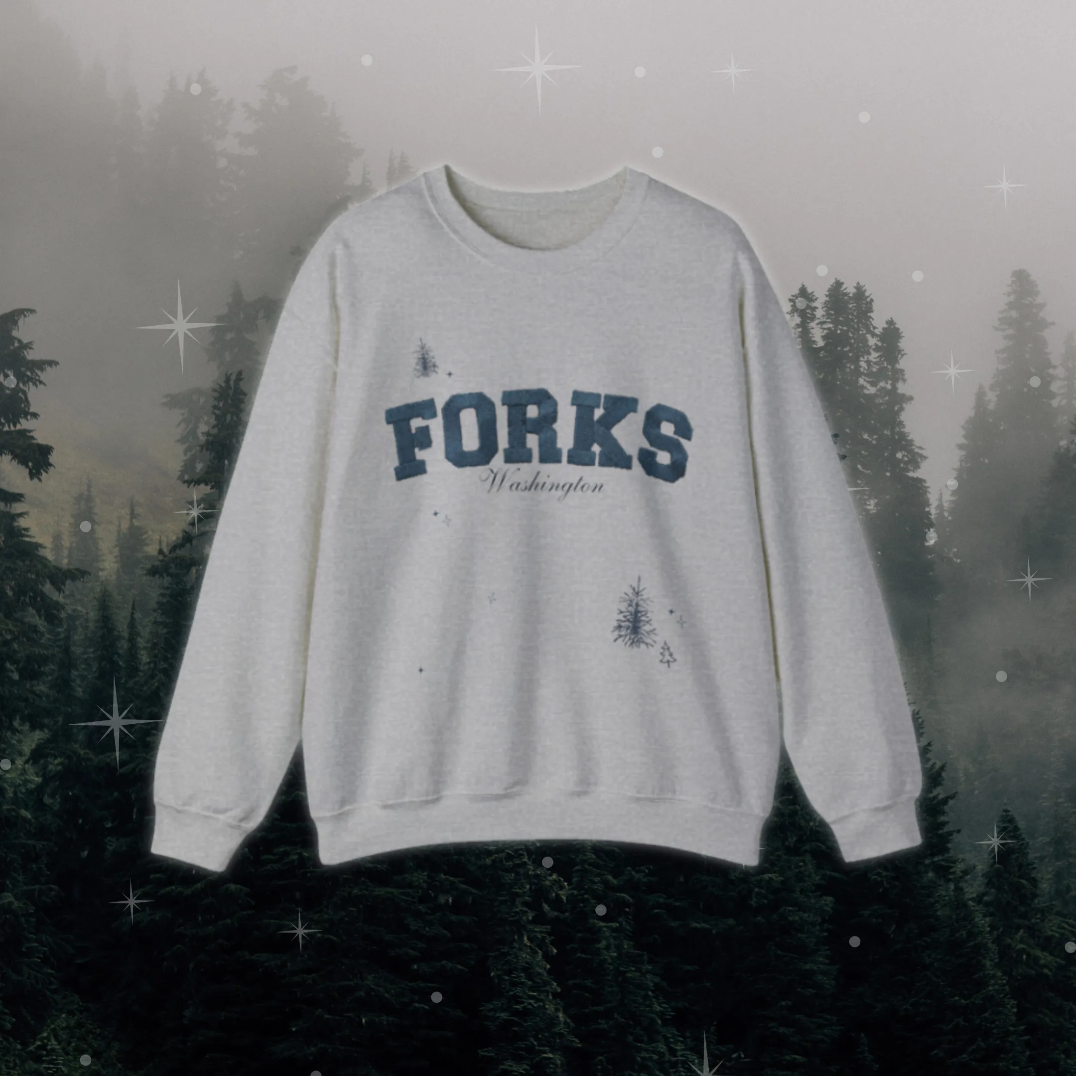 forks, washington sweater (faux embroidery) sold by Ally Makes Magic