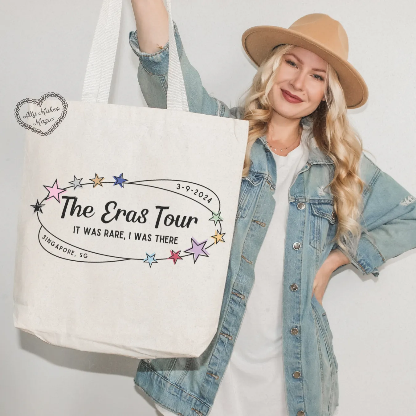 singapore night 6 retro tote bag sold by Ally Makes Magic product image thumbnail 2