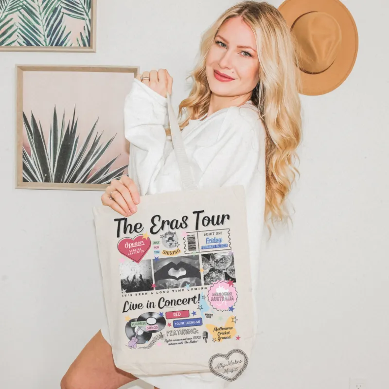 melbourne night 1 retro tote bag sold by Ally Makes Magic