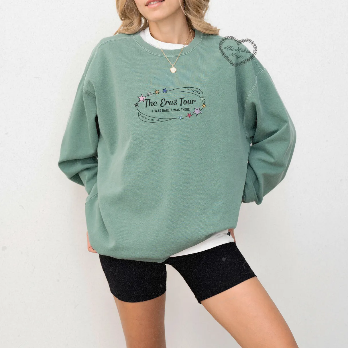 buenos aires night 2 retro pullover | comfort colors sold by Ally Makes Magic product image thumbnail 2
