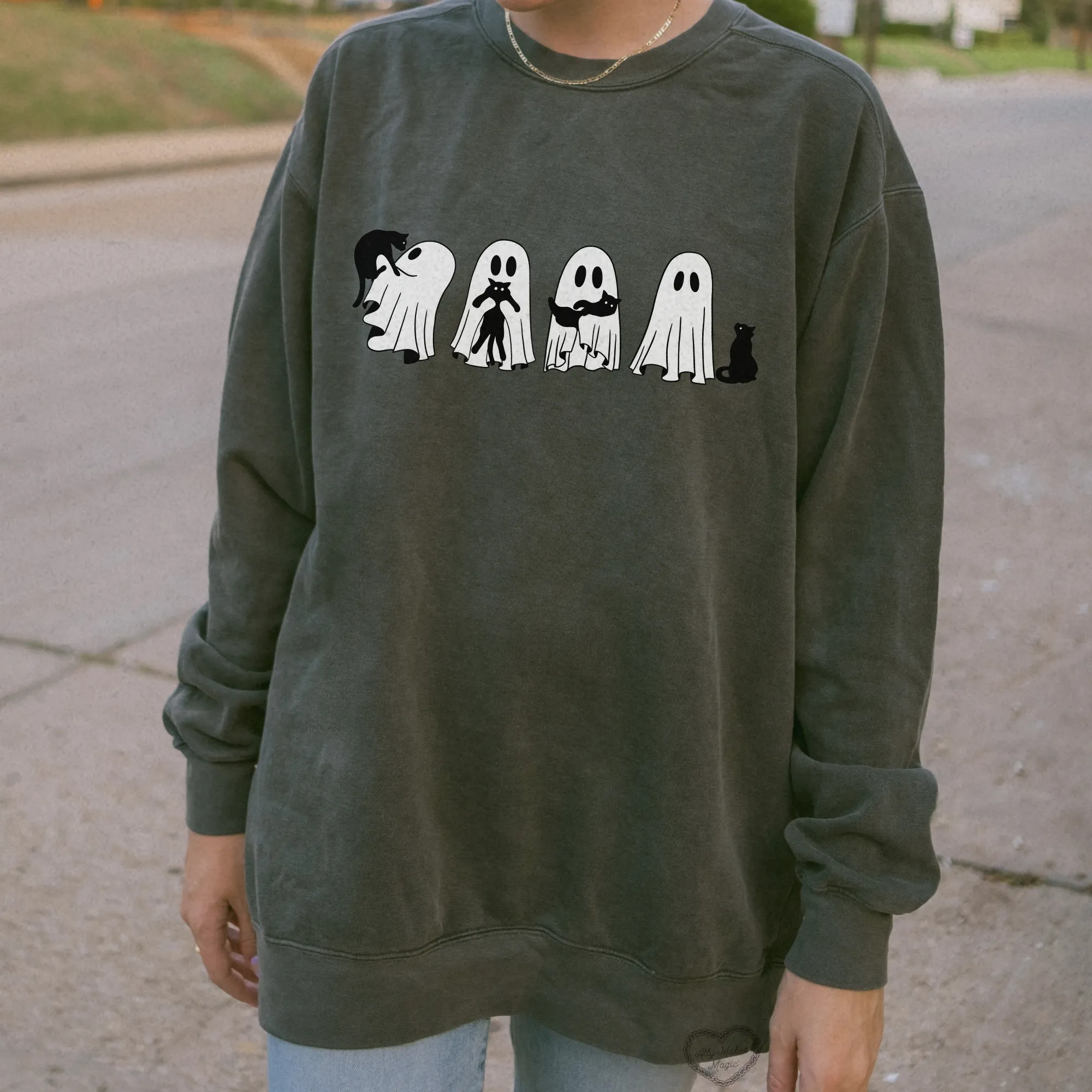 feline frights pullover sold by Ally Makes Magic