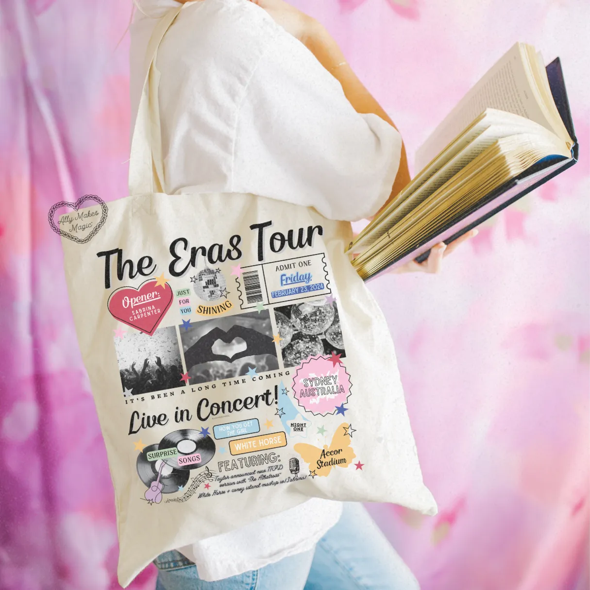 sydney night 1 retro tote bag sold by Ally Makes Magic