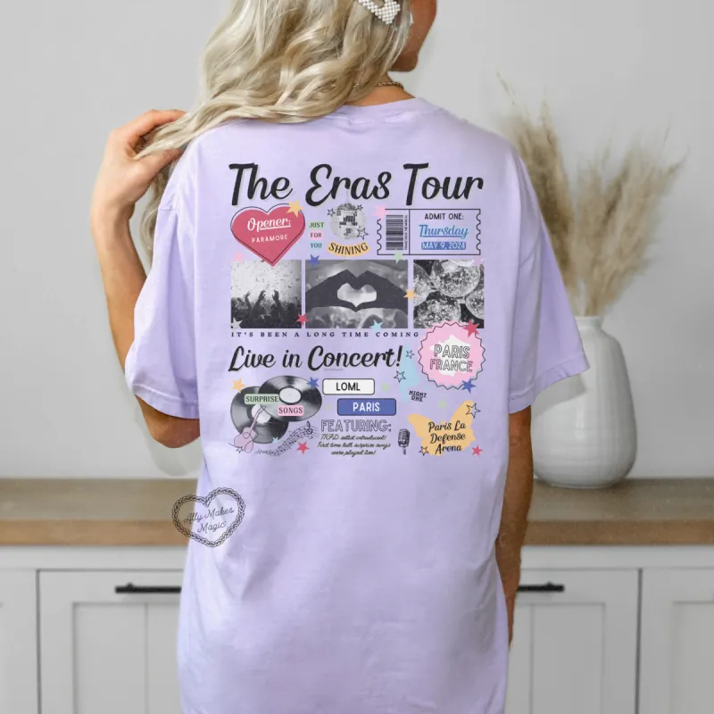 paris night 1 retro tee | comfort colors sold by Ally Makes Magic