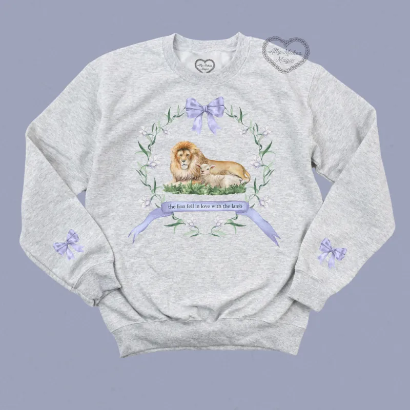 lion and lamb sweater sold by Ally Makes Magic