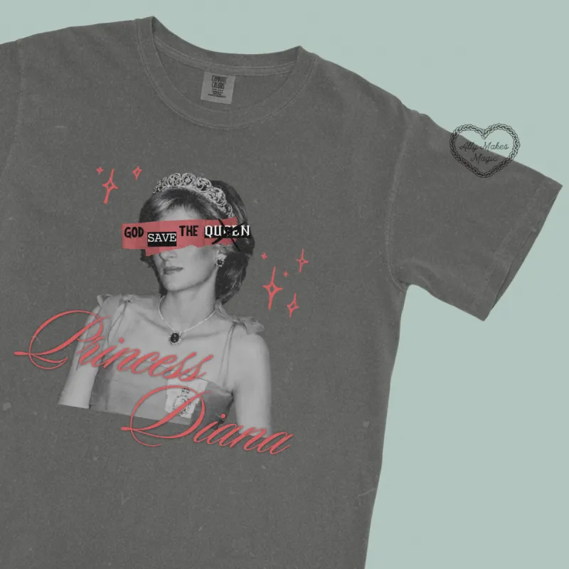 vintage princess d tee | comfort colors sold by Ally Makes Magic