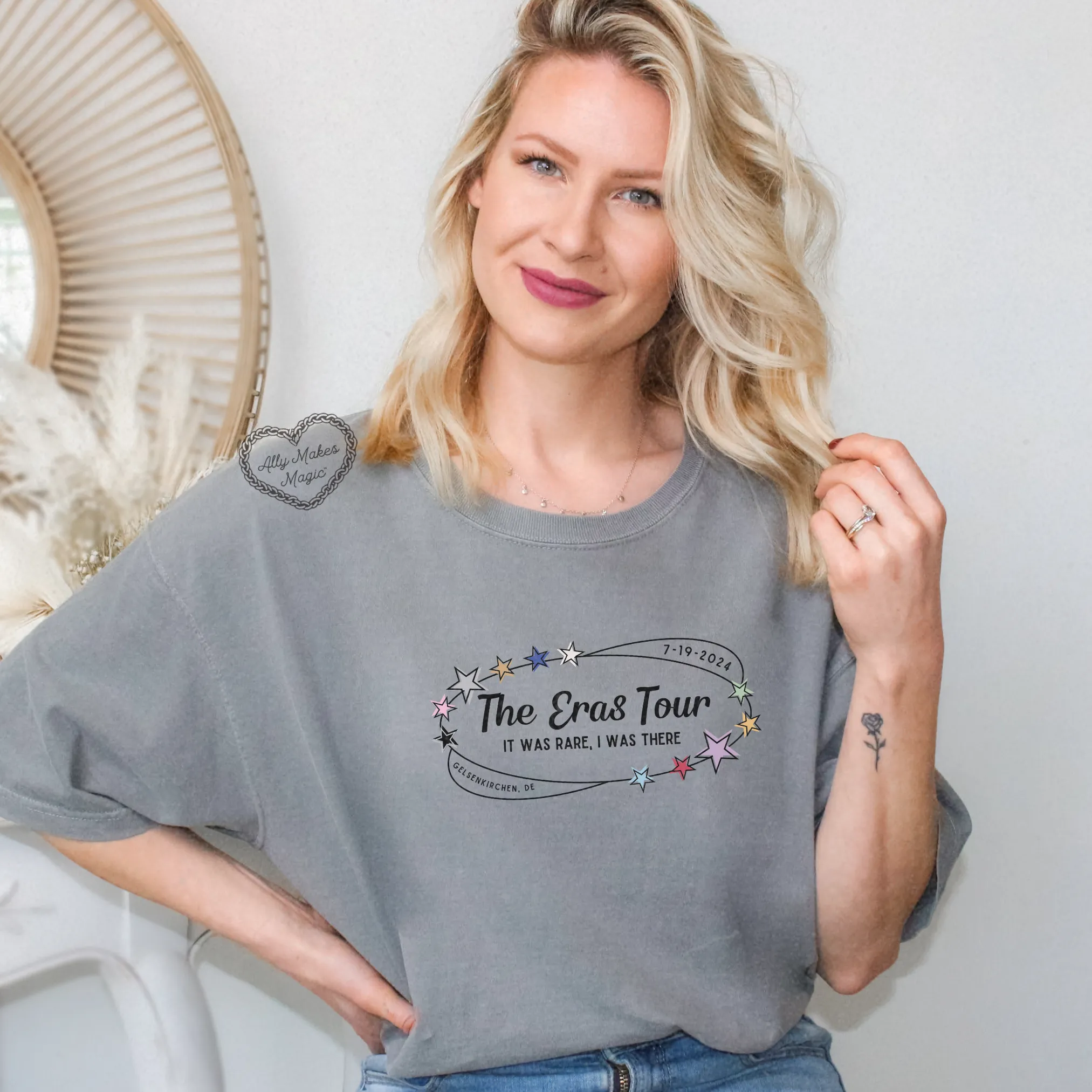 gelsenkirchen night 3 retro tee | comfort colors sold by Ally Makes Magic product image thumbnail 2