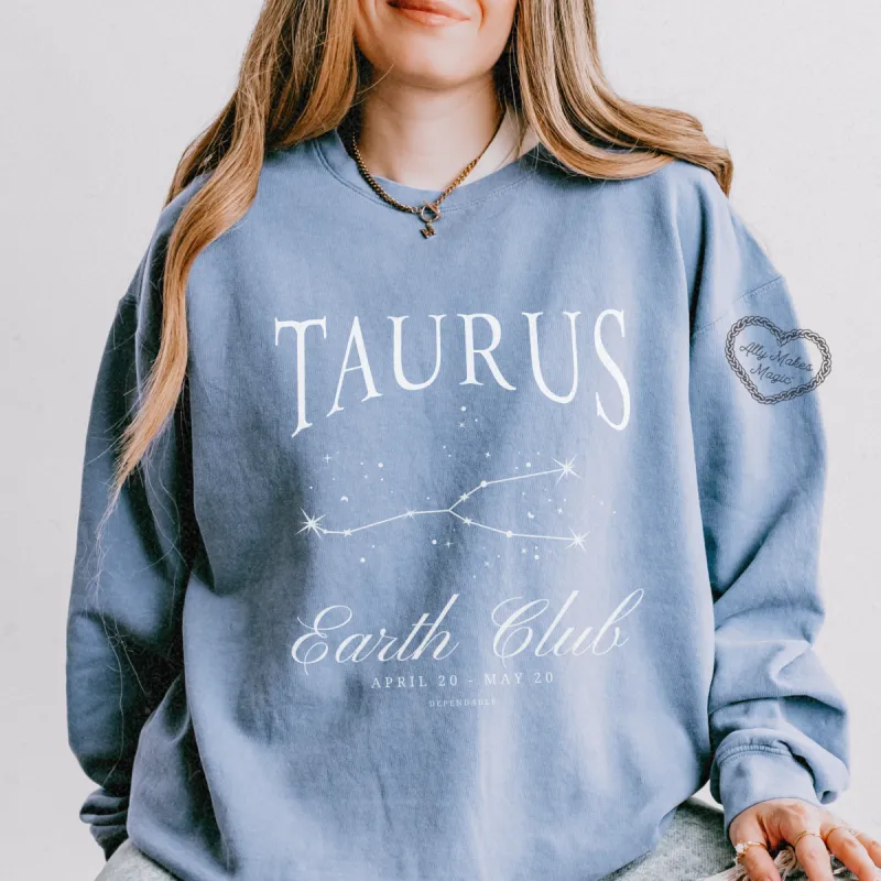 taurus zodiac crew sold by Ally Makes Magic