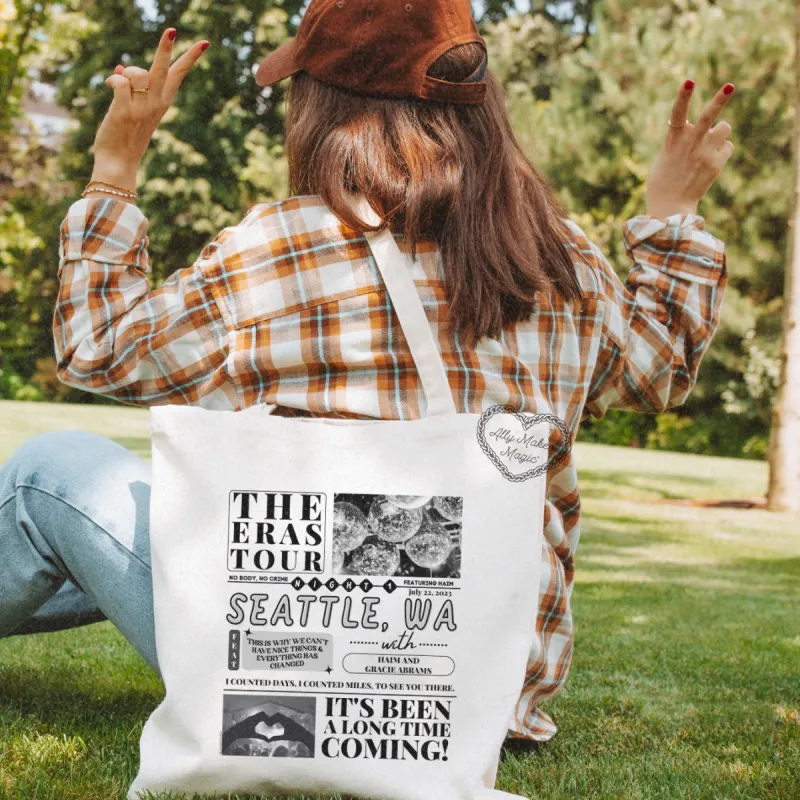 seattle night 1 tote bag sold by Ally Makes Magic