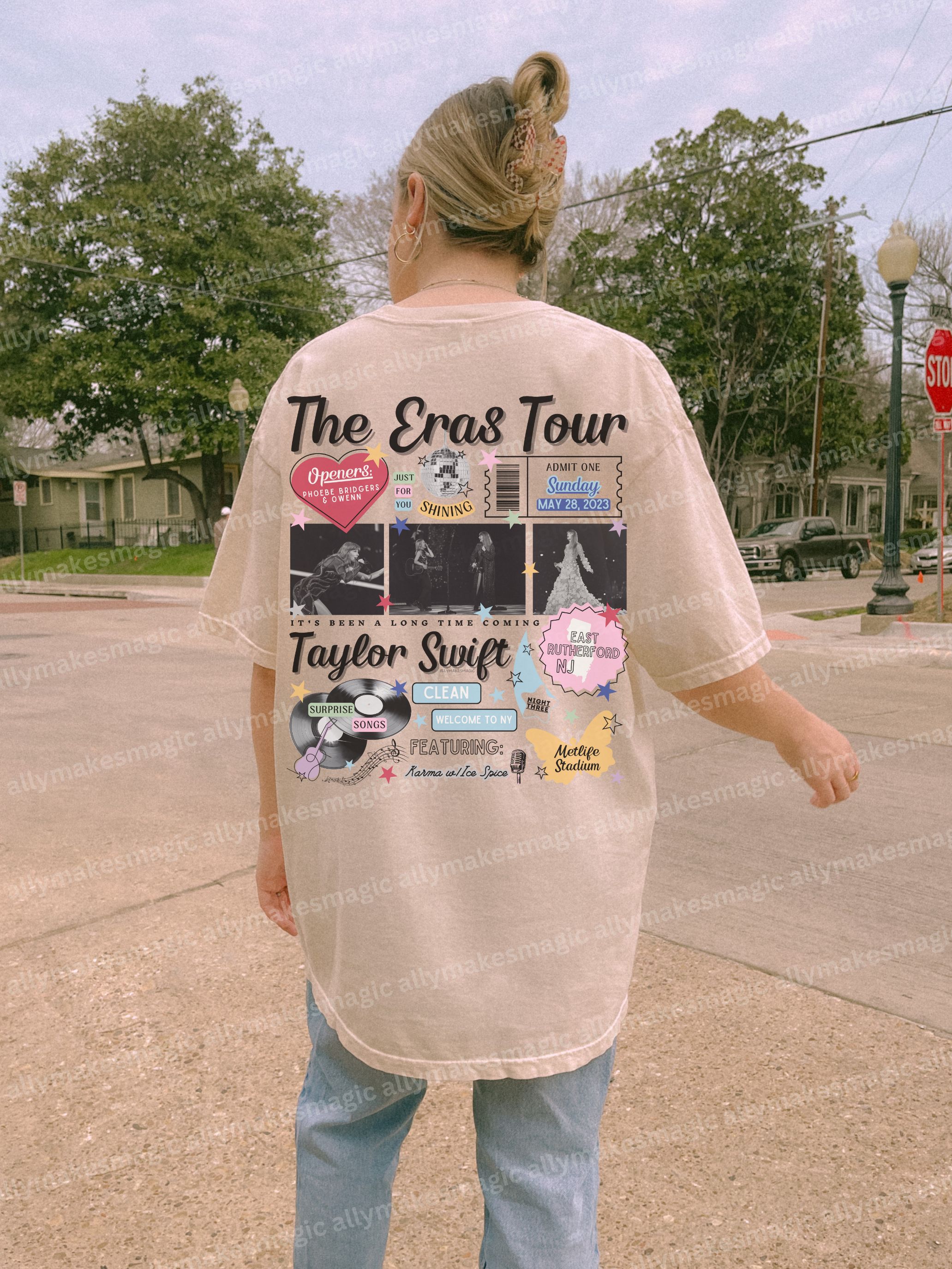 East Rutherford Night 3 Retro Tee sold by Ally Makes Magic