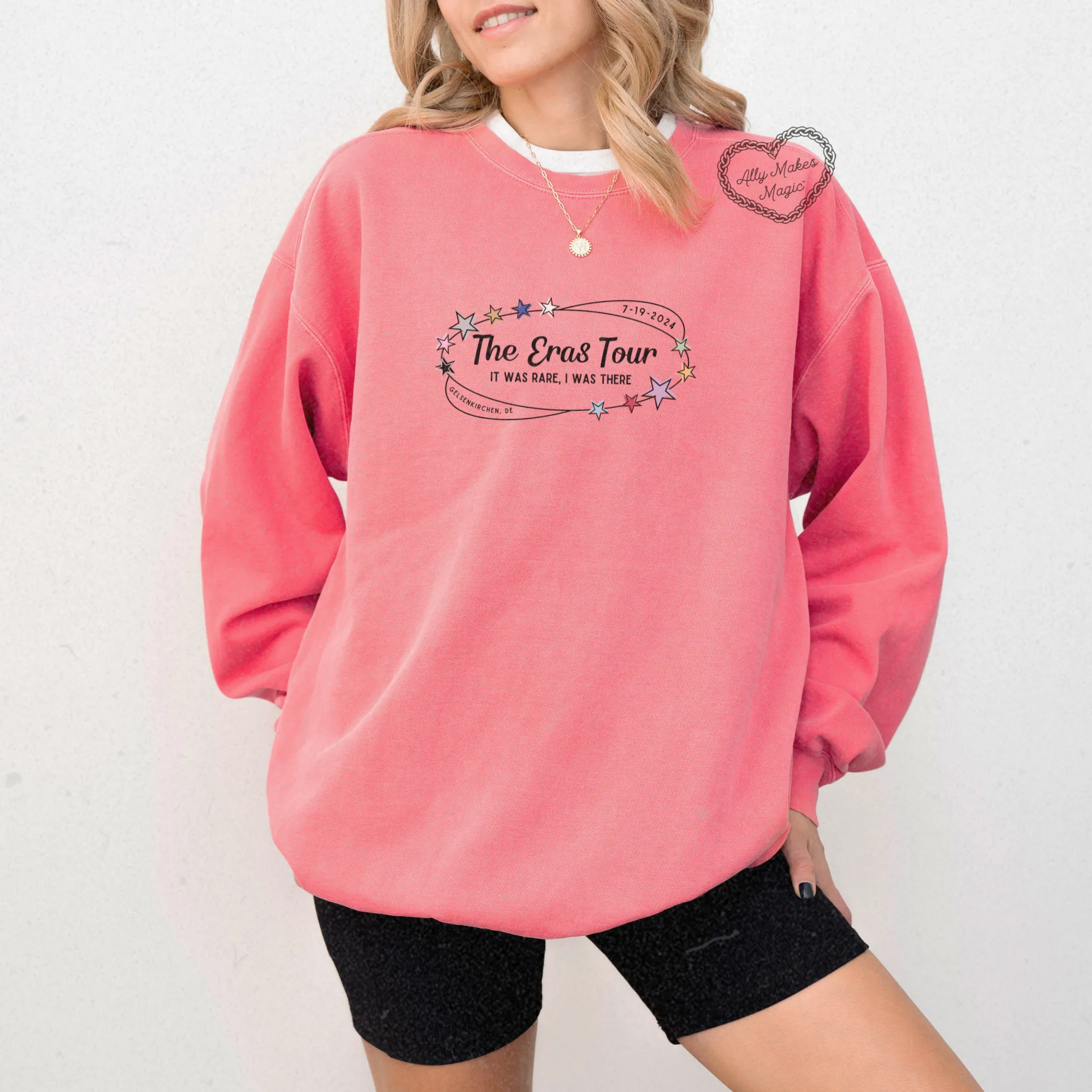 gelsenkirchen night 3 retro pullover | comfort colors sold by Ally Makes Magic product image thumbnail 2