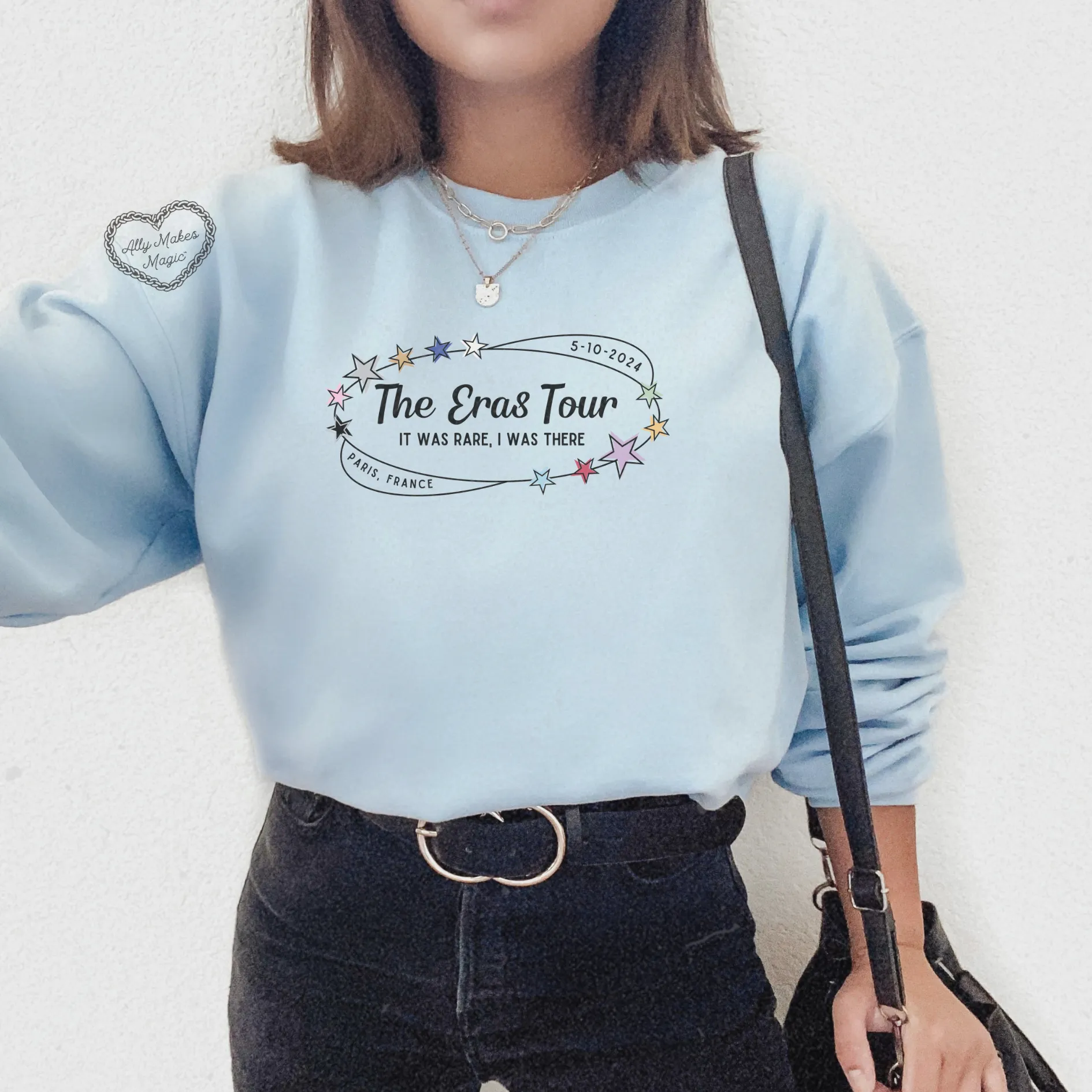 paris night 2 retro sweater | gildan sold by Ally Makes Magic product image thumbnail 2