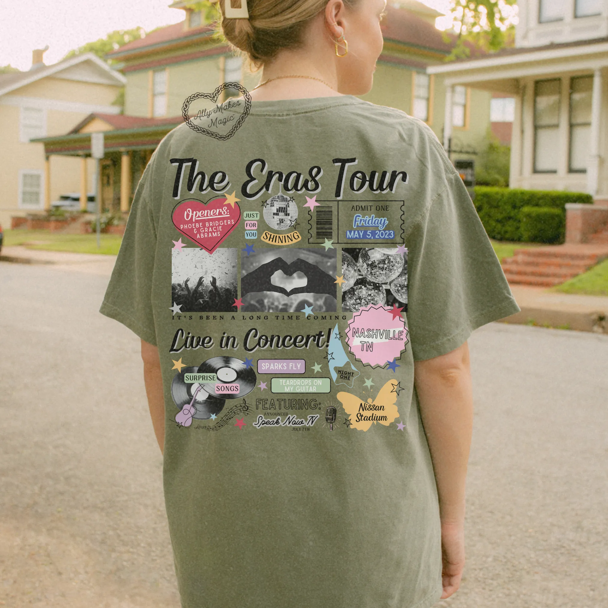 nashville night 1 retro t-shirt | comfort colors sold by Ally Makes Magic