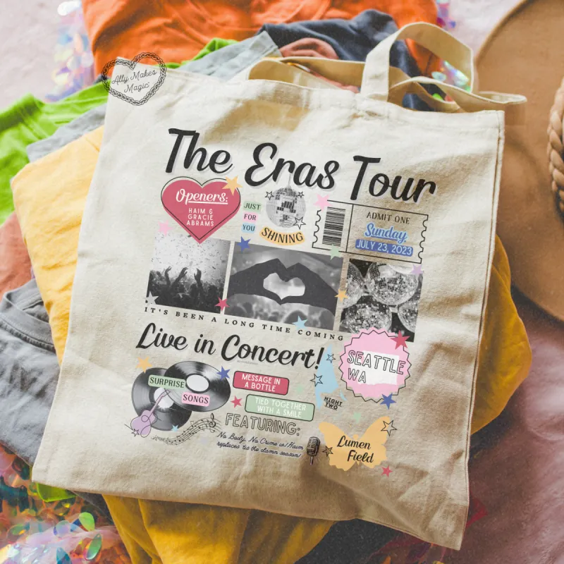 seattle night 2 retro tote bag sold by Ally Makes Magic