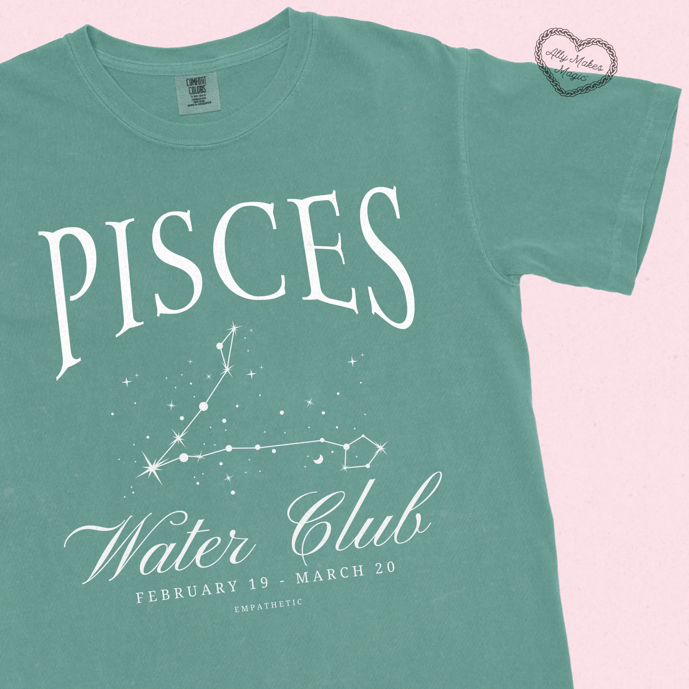 pisces zodiac tee sold by Ally Makes Magic product image thumbnail 3