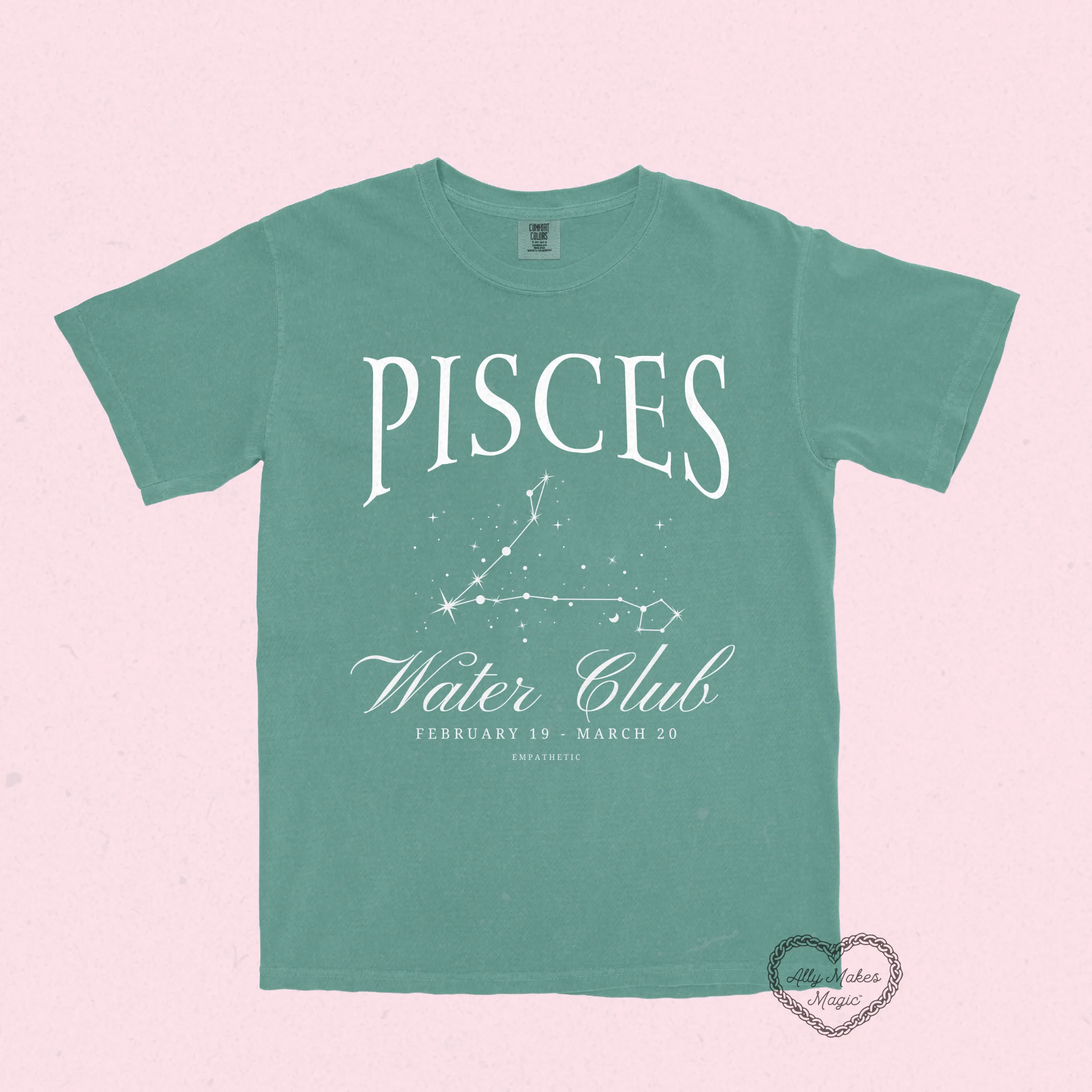 pisces zodiac tee sold by Ally Makes Magic product image thumbnail 2