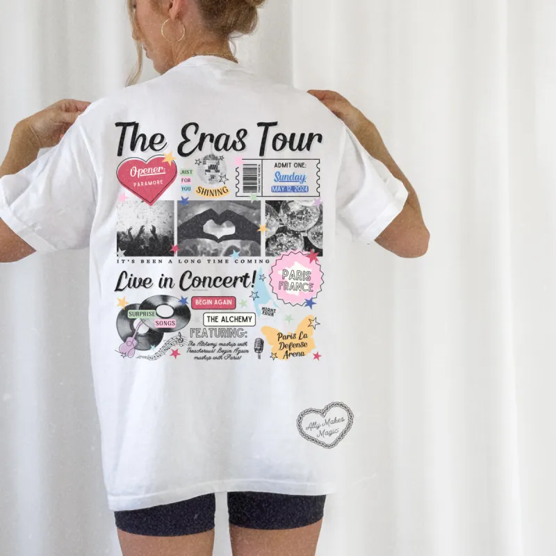 paris night 4 retro tee | comfort colors sold by Ally Makes Magic