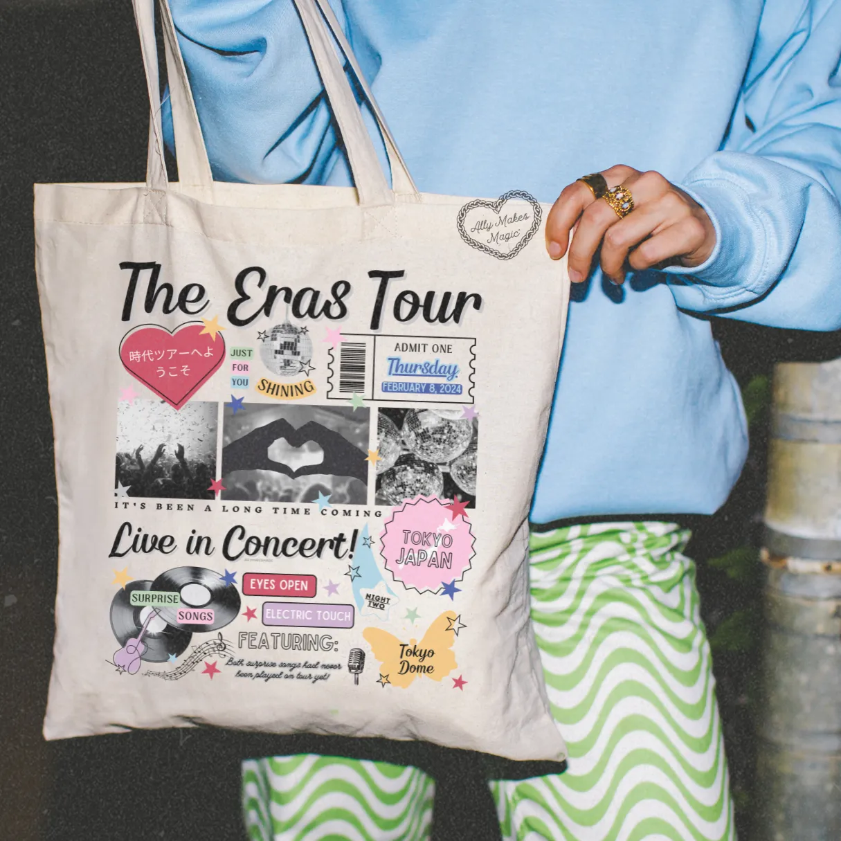 tokyo night 2 retro tote bag sold by Ally Makes Magic