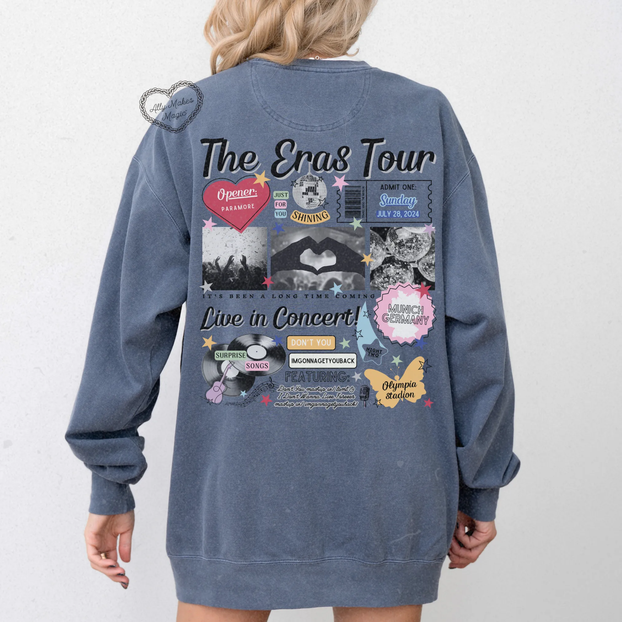 munich night 2 retro pullover | comfort colors sold by Ally Makes Magic