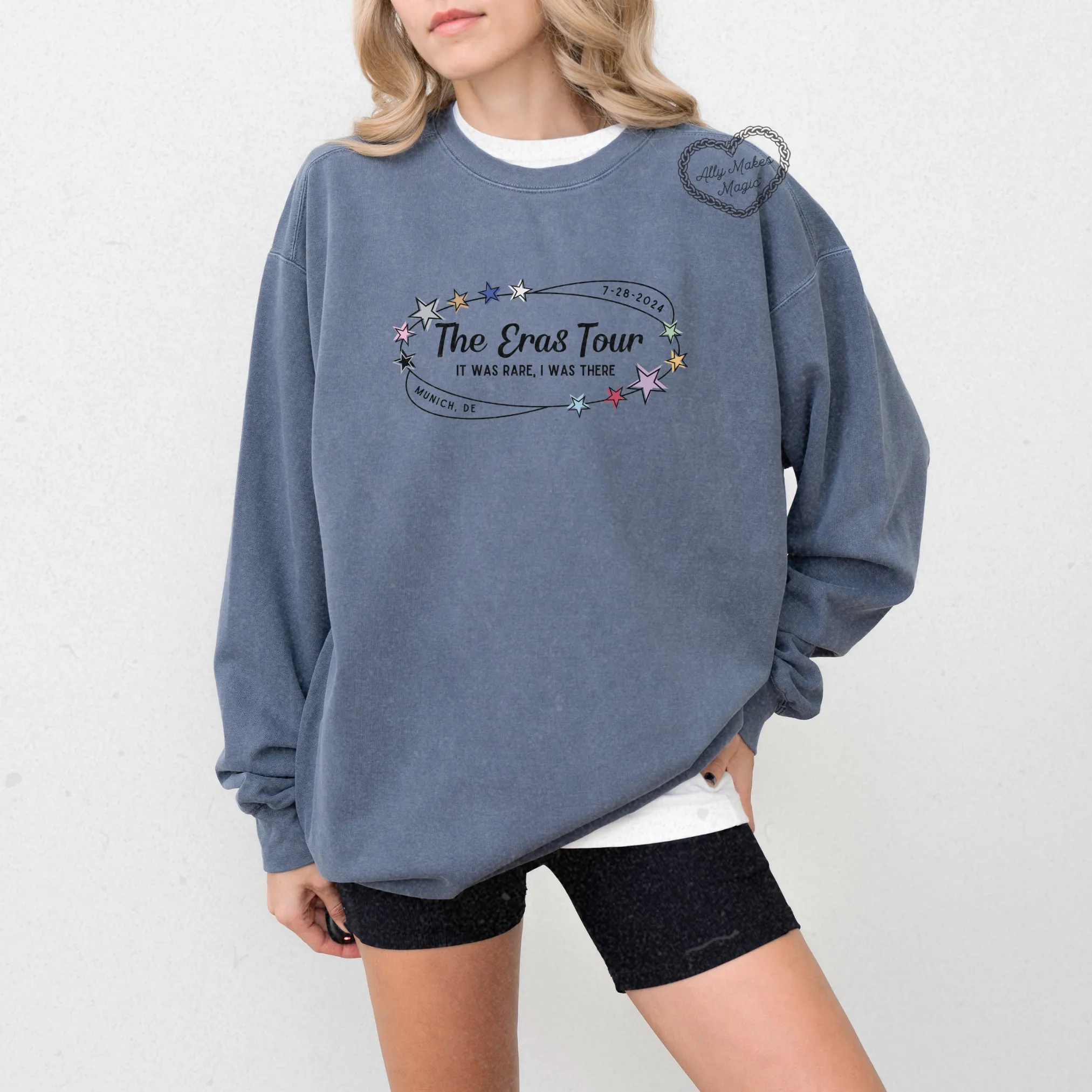munich night 2 retro pullover | comfort colors sold by Ally Makes Magic product image thumbnail 2