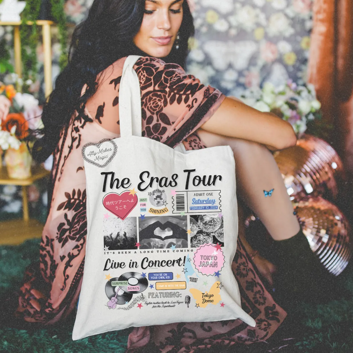 tokyo night 4 retro tote bag sold by Ally Makes Magic