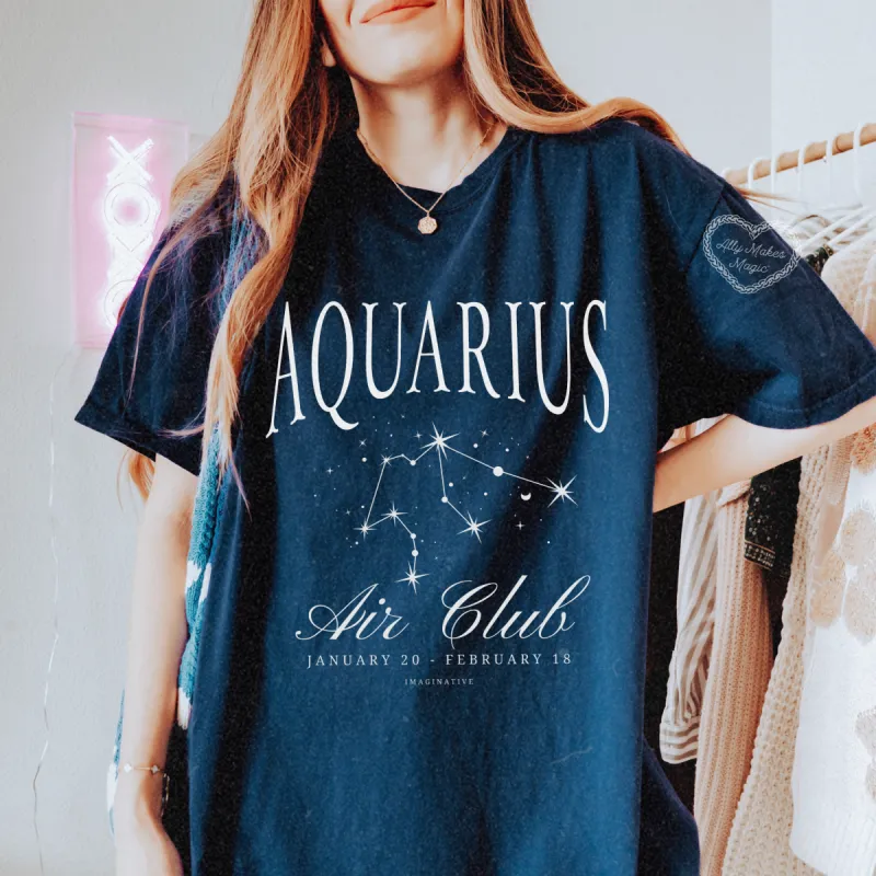 aquarius zodiac tee sold by Ally Makes Magic