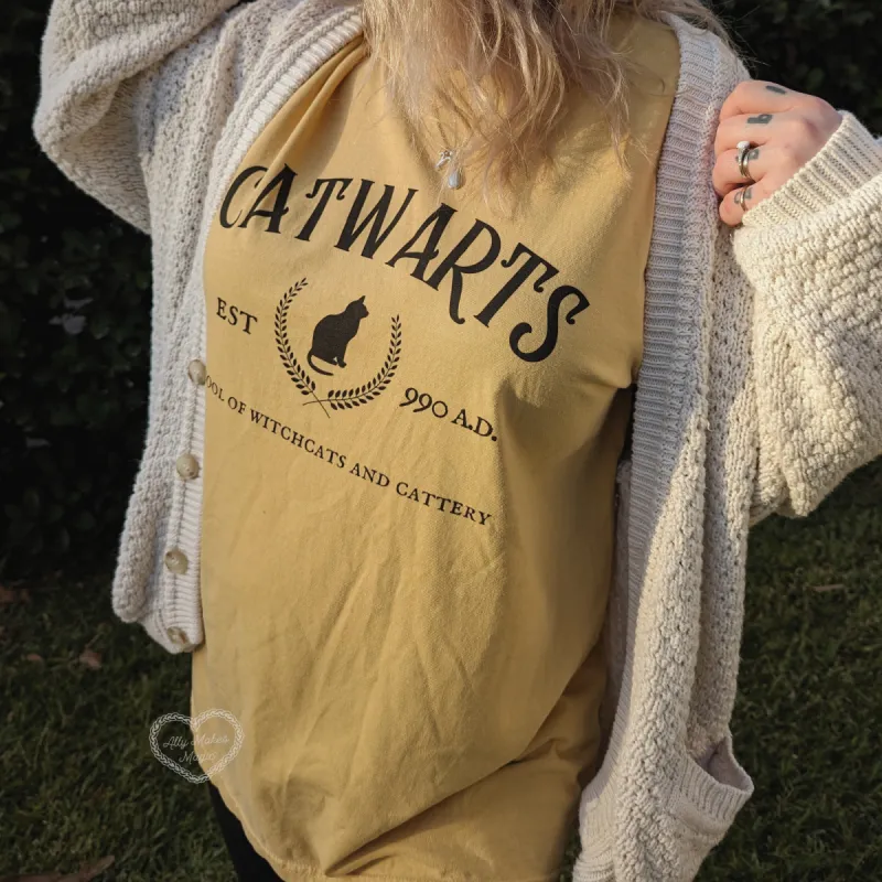 catwarts tee sold by Ally Makes Magic