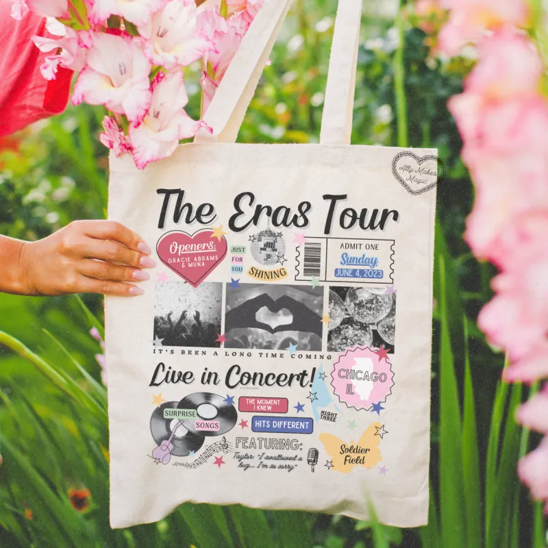 chicago night 3 retro tote bag sold by Ally Makes Magic