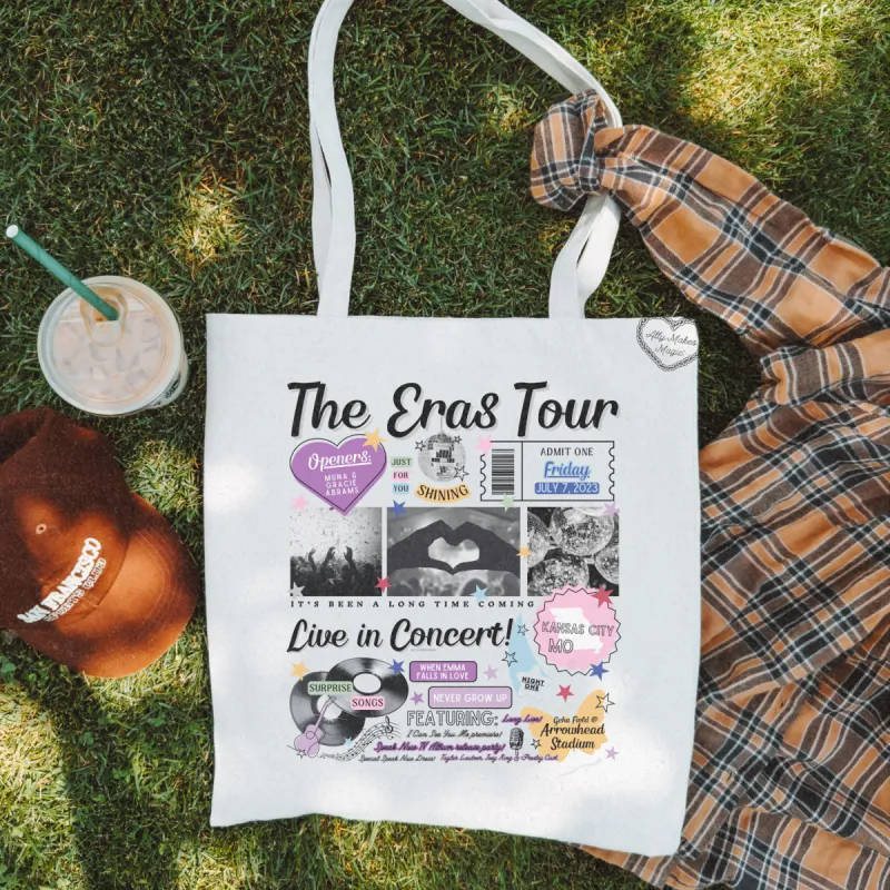 kansas city night 1 retro tote bag sold by Ally Makes Magic