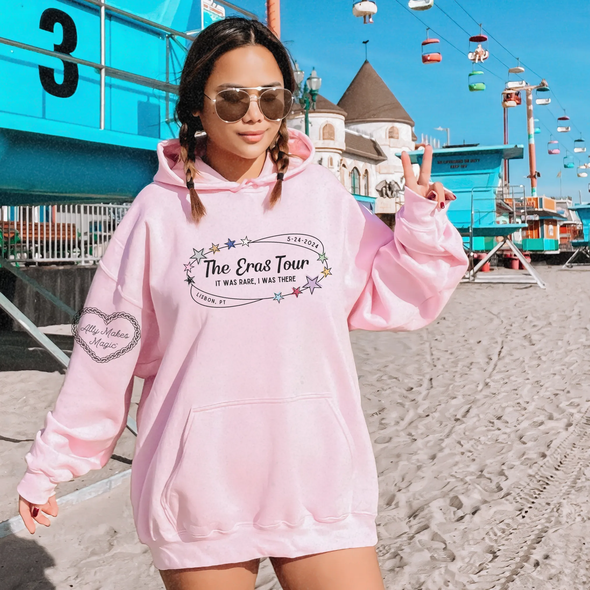 lisbon night 1 retro hoodie sold by Ally Makes Magic product image thumbnail 2