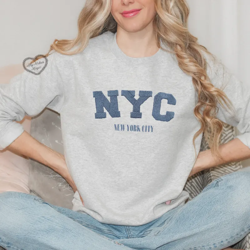 nyc sweater (faux embroidery) sold by Ally Makes Magic