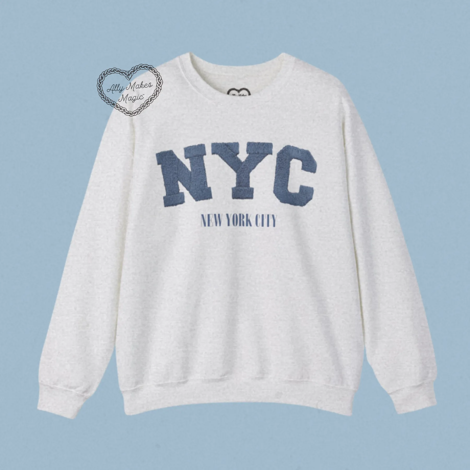 nyc sweater (faux embroidery) sold by Ally Makes Magic product image thumbnail 2