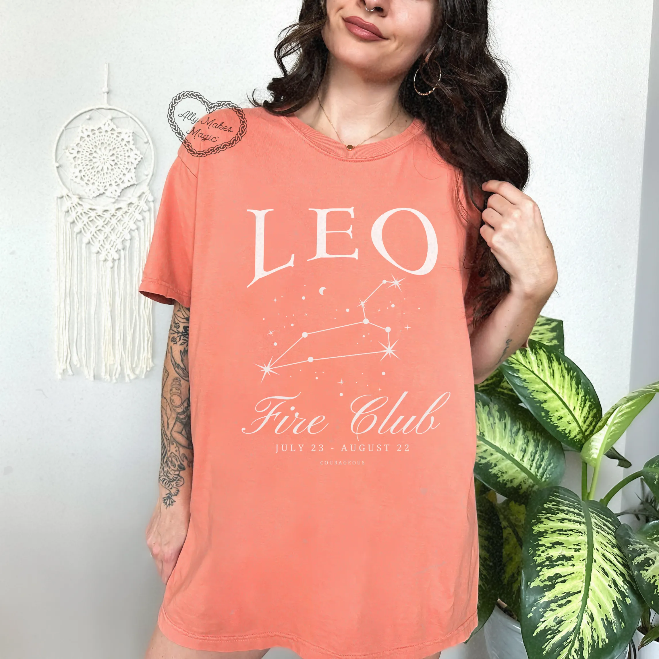 leo zodiac tee sold by Ally Makes Magic