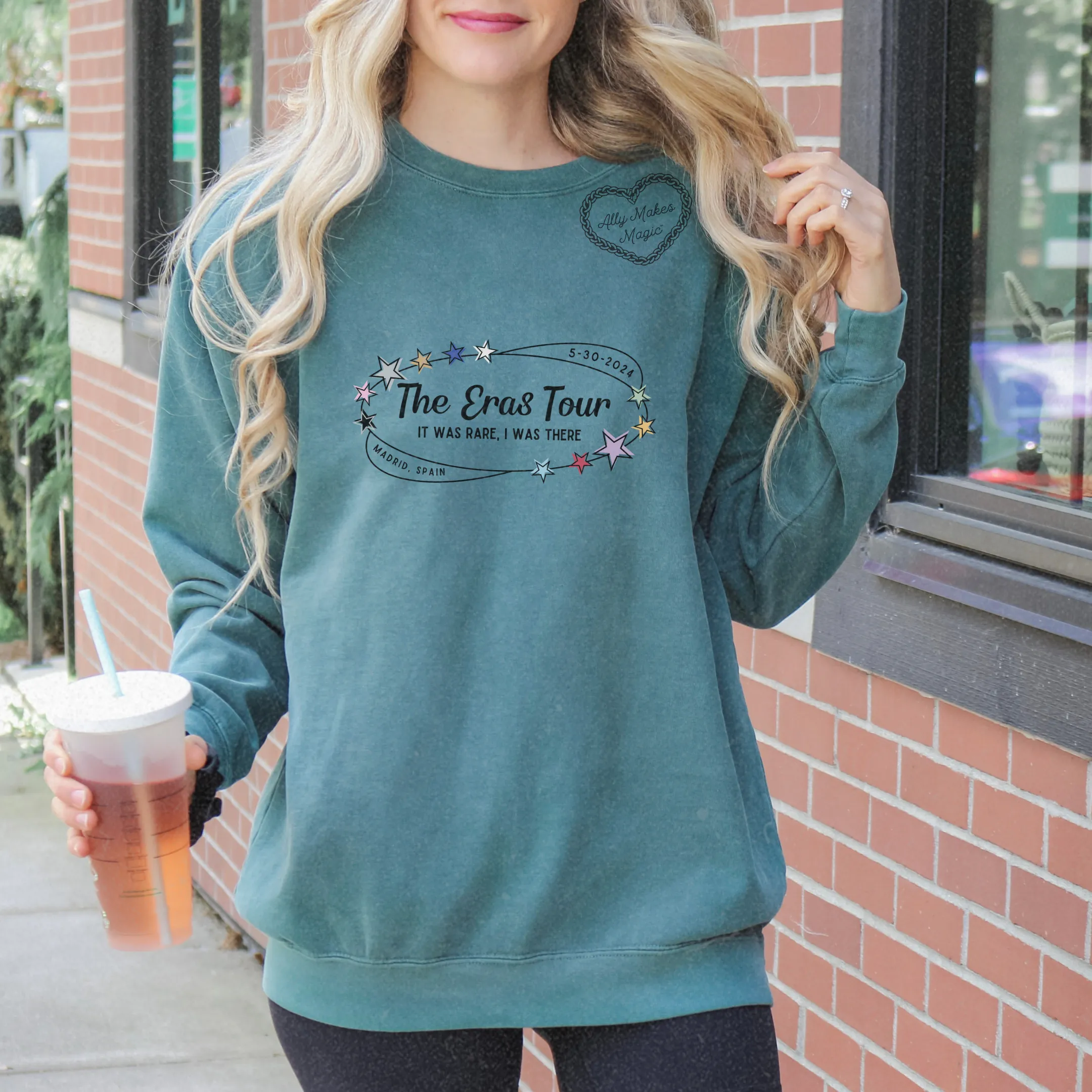 madrid night 2 retro pullover | comfort colors sold by Ally Makes Magic product image thumbnail 2