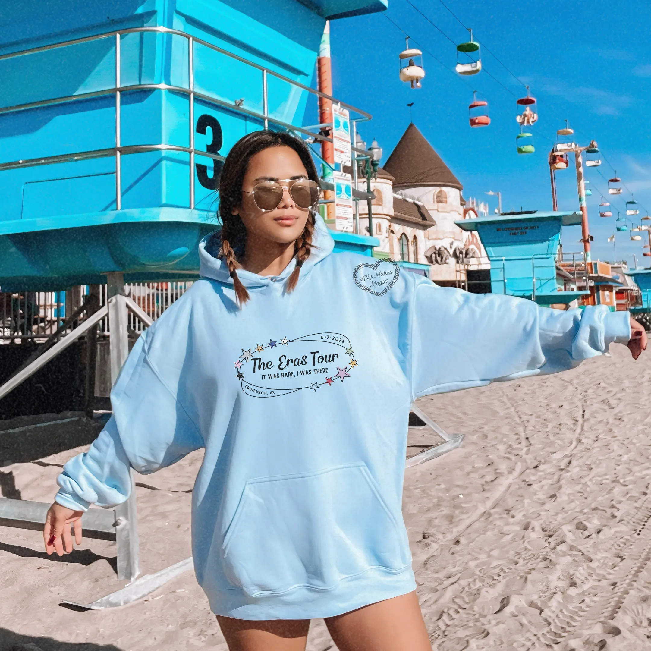 edinburgh night 1 retro hoodie sold by Ally Makes Magic product image thumbnail 2