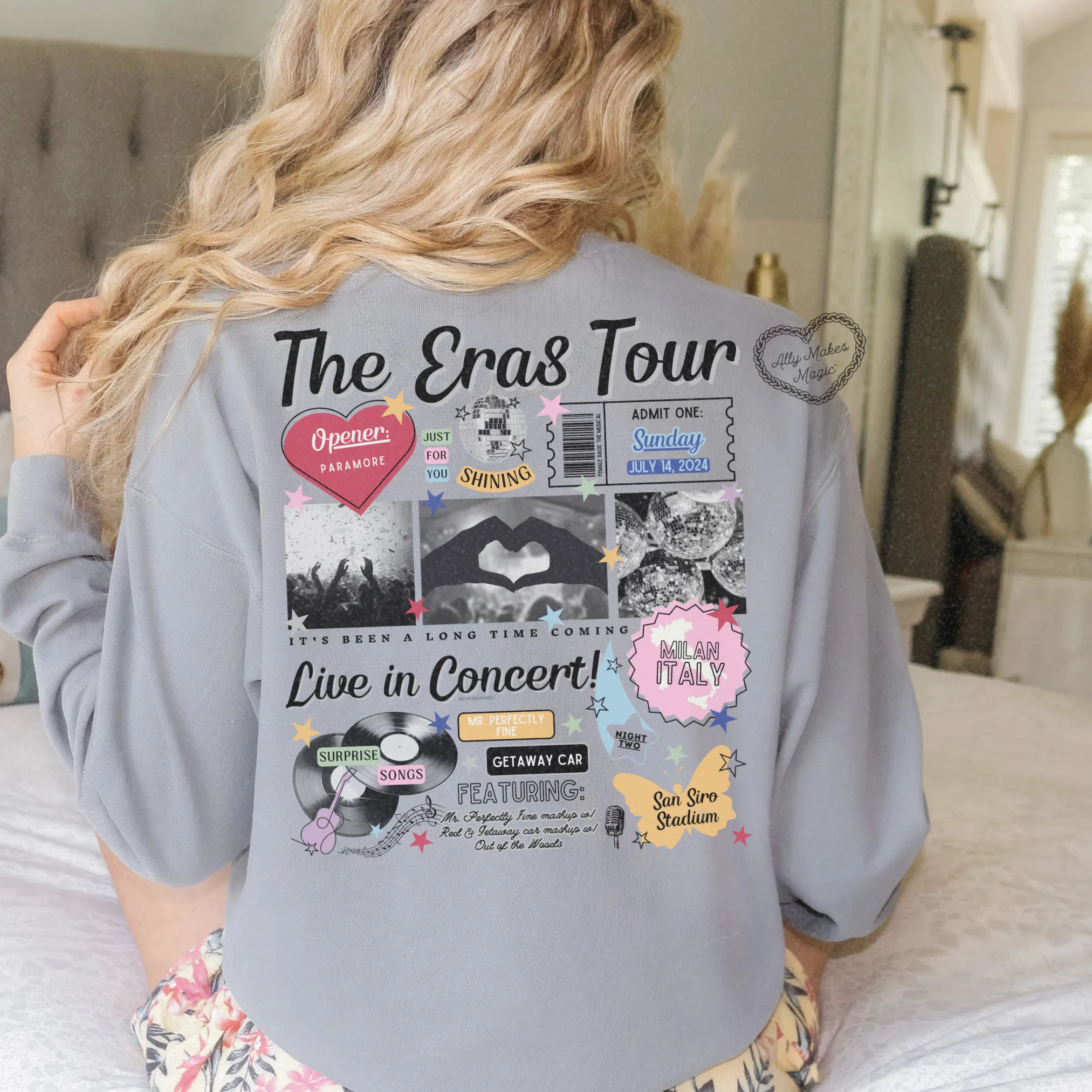 milan night 2 retro pullover | comfort colors sold by Ally Makes Magic