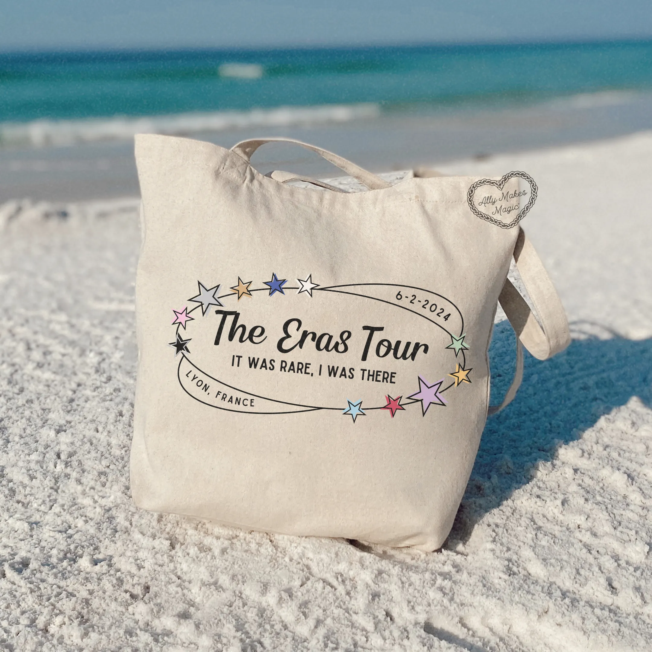 lyon night 1 retro tote bag sold by Ally Makes Magic product image thumbnail 2