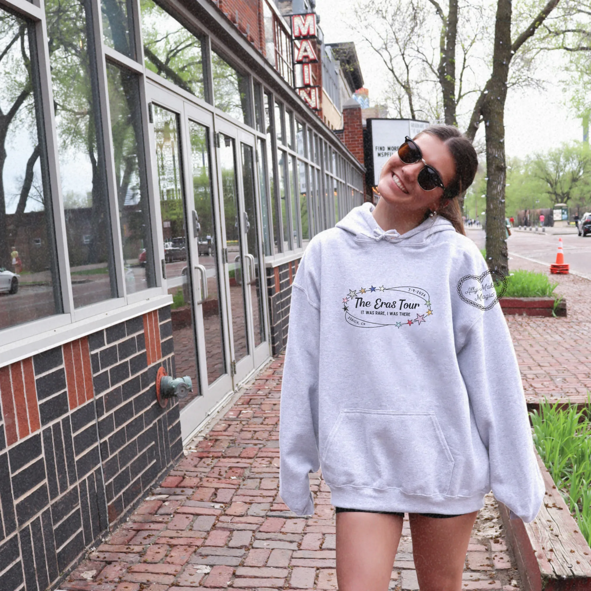 zurich night 1 retro hoodie sold by Ally Makes Magic product image thumbnail 2