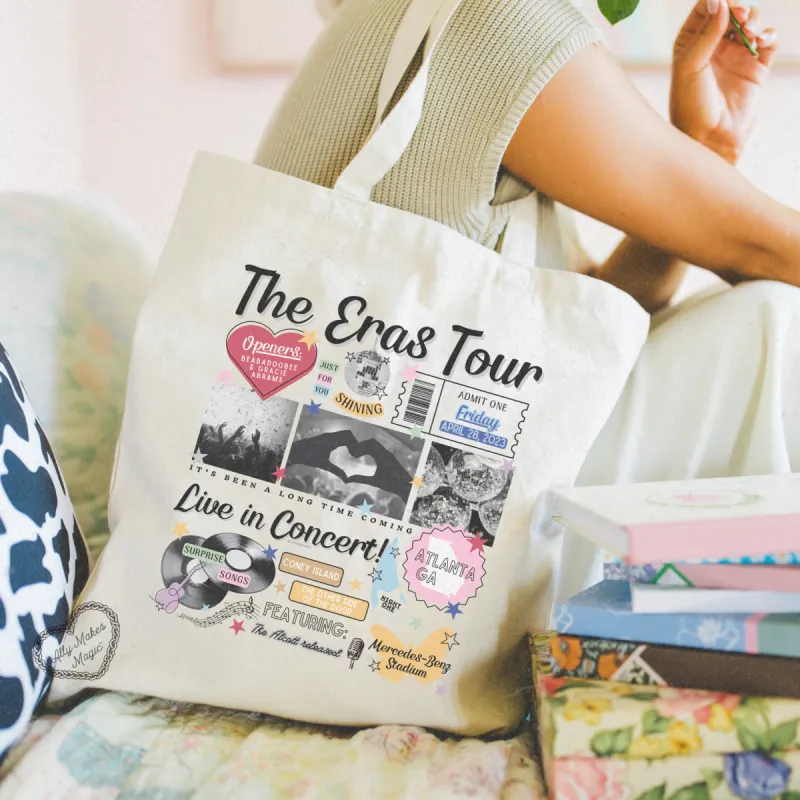 atlanta night 1 retro tote bag sold by Ally Makes Magic