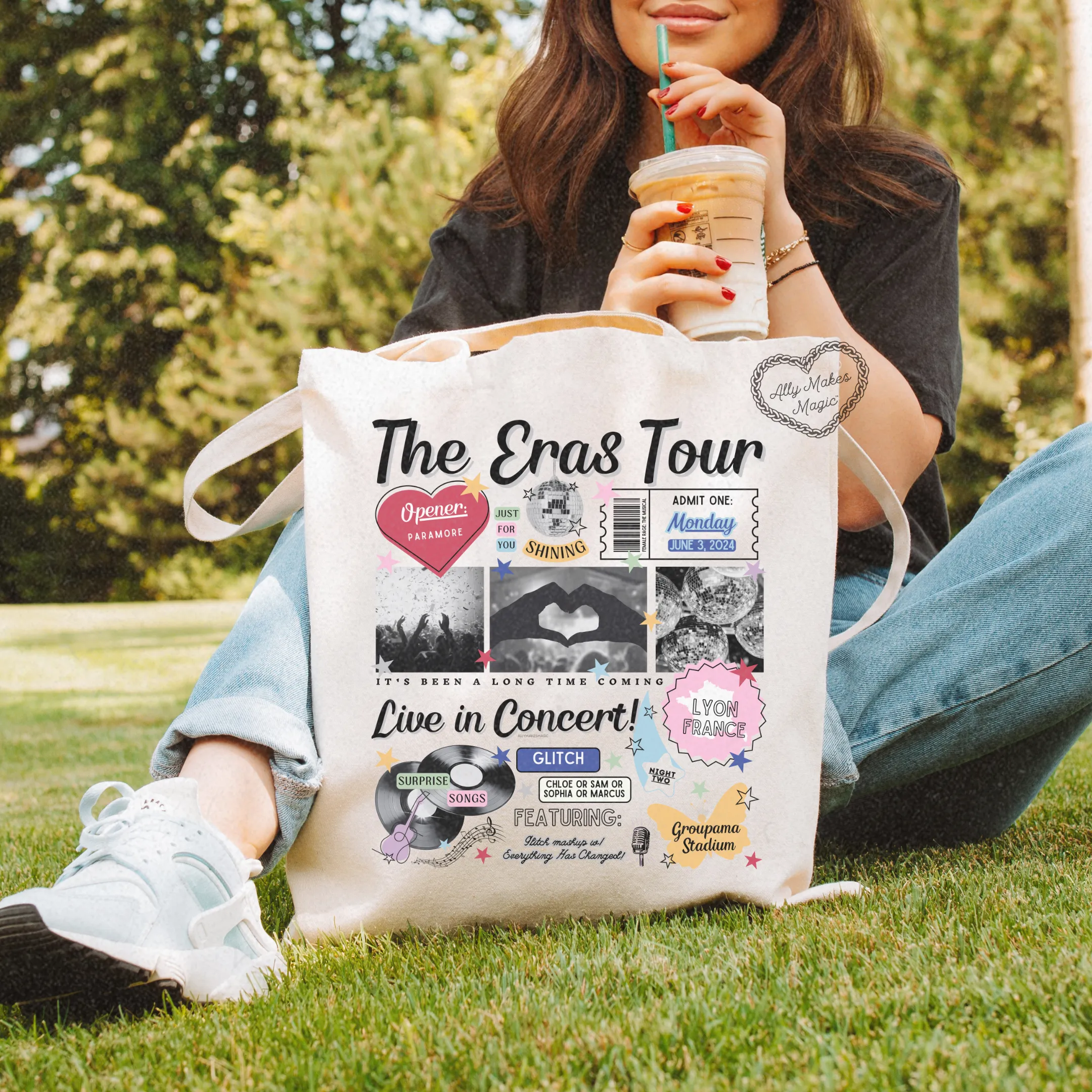 lyon night 2 retro tote bag sold by Ally Makes Magic