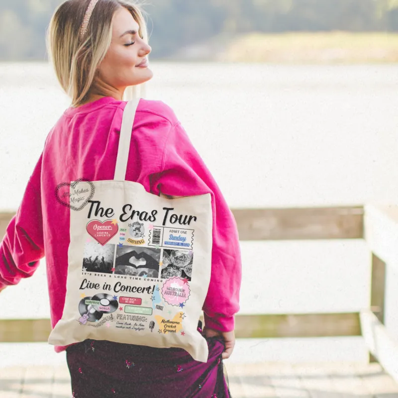 melbourne night 3 retro tote bag sold by Ally Makes Magic