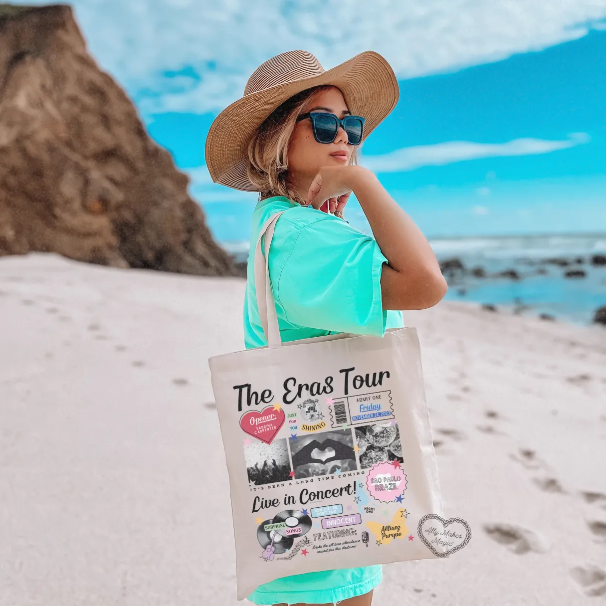 são paulo night 1 retro tote bag sold by Ally Makes Magic