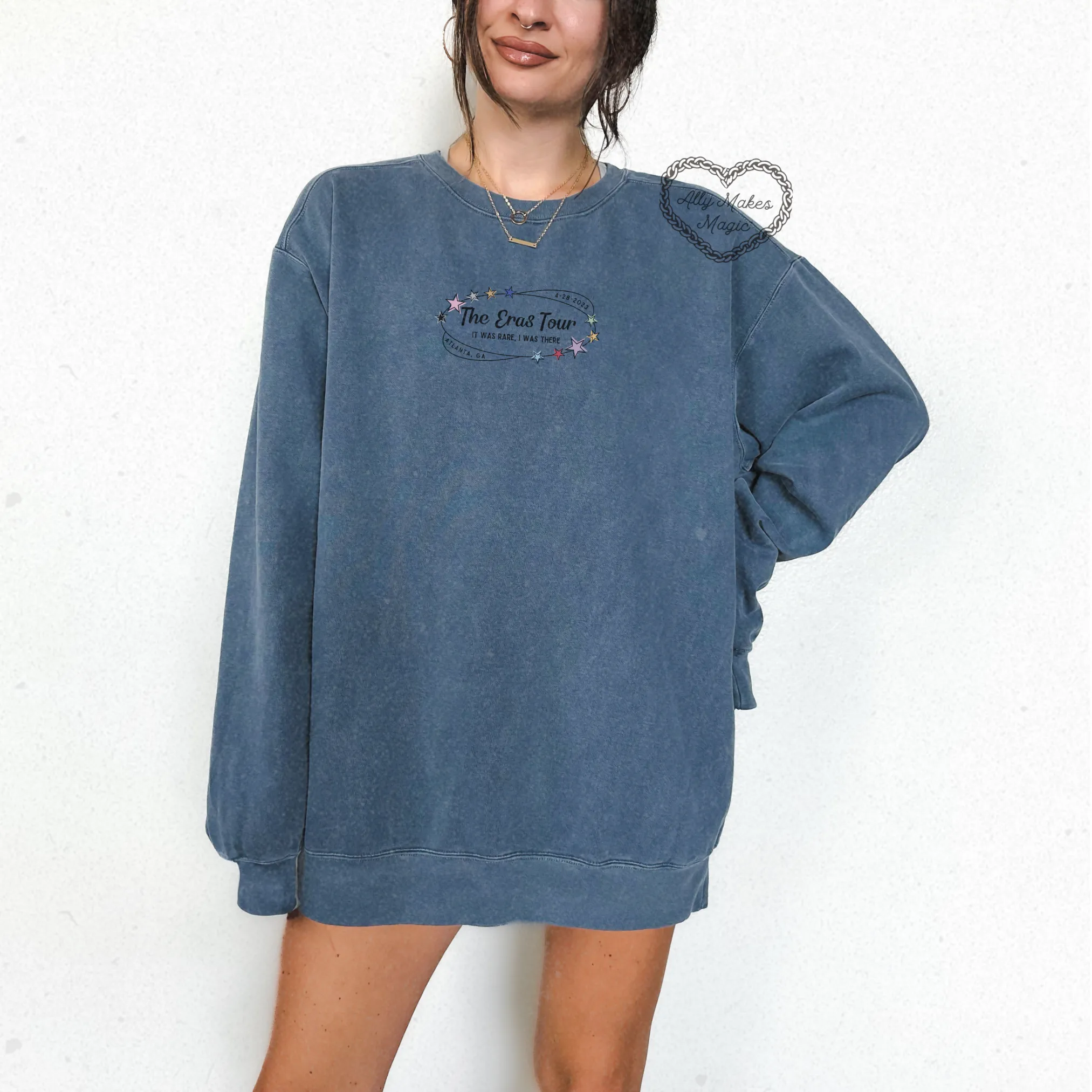 atlanta night 1 retro pullover | comfort colors sold by Ally Makes Magic product image thumbnail 2