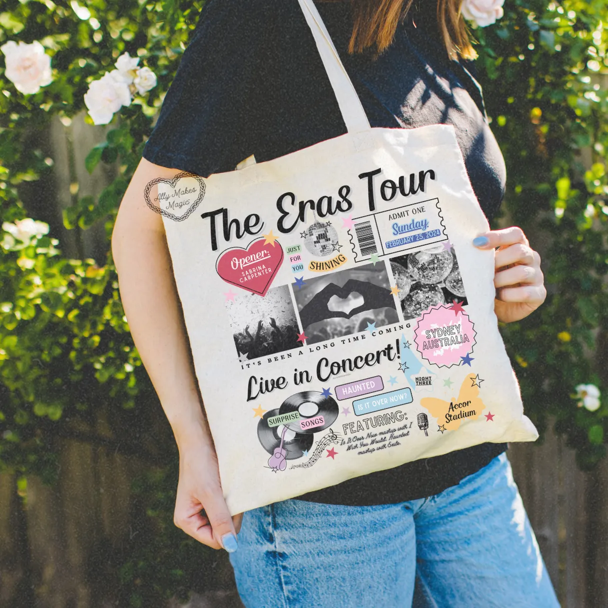 sydney night 3 retro tote bag sold by Ally Makes Magic