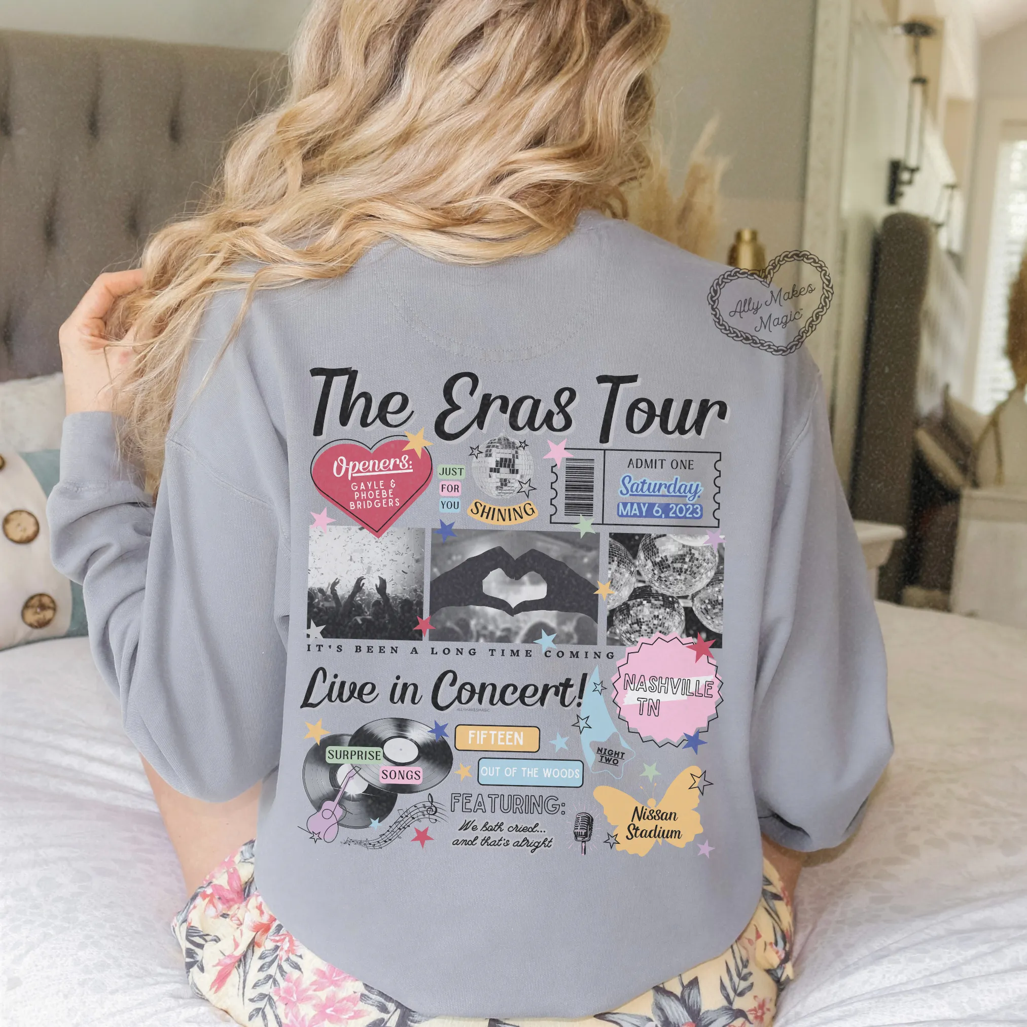 nashville night 2 retro pullover | comfort colors sold by Ally Makes Magic