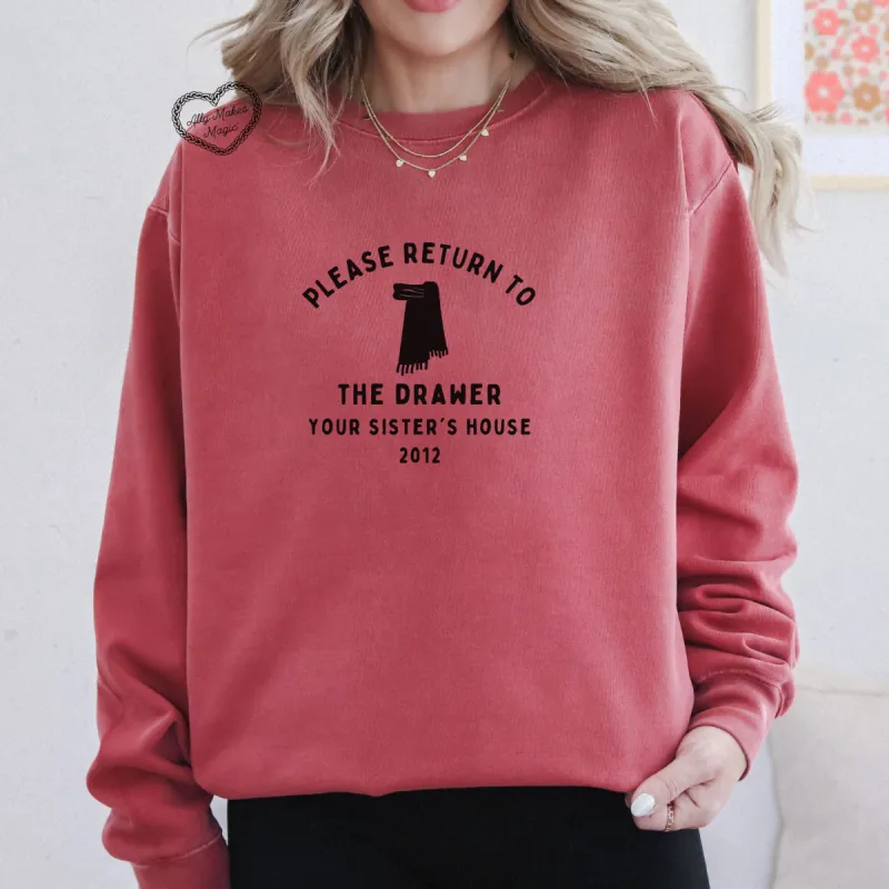 return to taylor: red crewneck sold by Ally Makes Magic