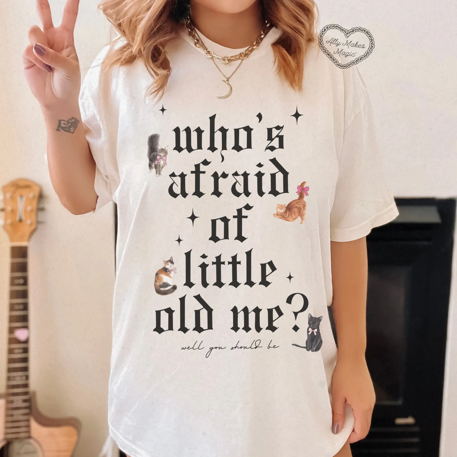 who's afraid? tee sold by Ally Makes Magic