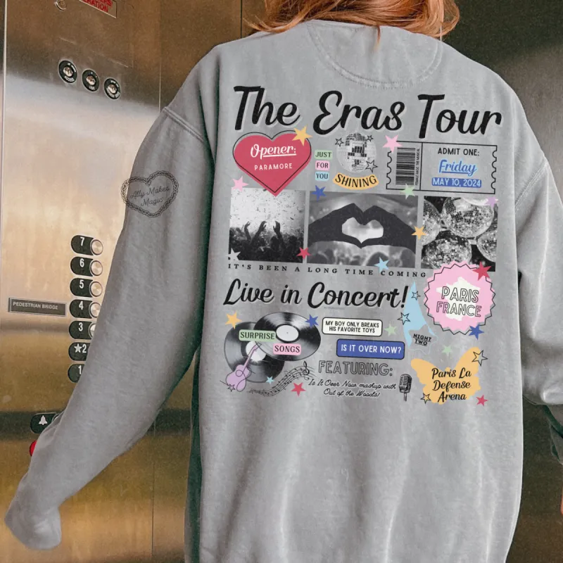 paris night 2 retro pullover | comfort colors sold by Ally Makes Magic