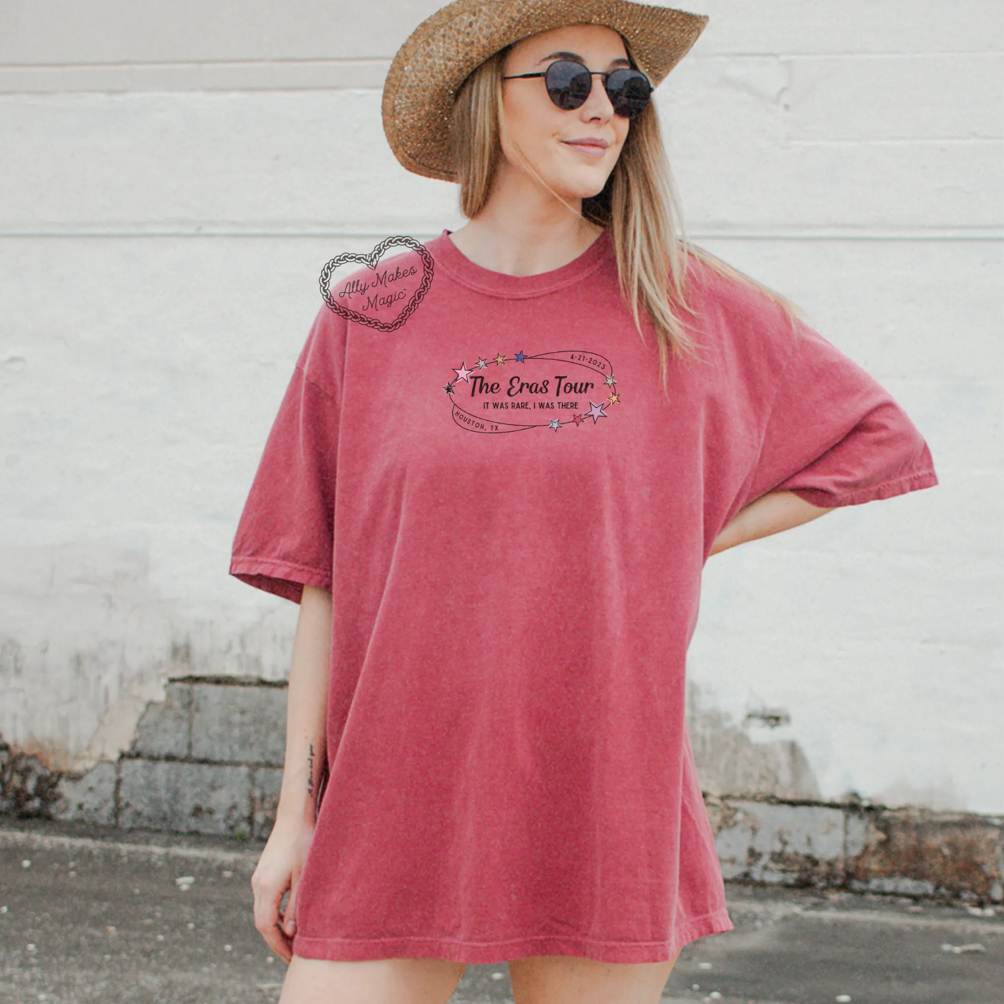 houston night 1 retro t-shirt | comfort colors sold by Ally Makes Magic product image thumbnail 2