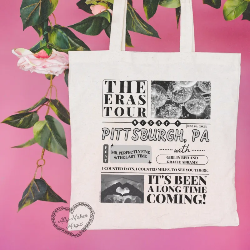 pittsburgh night 1 tote bag sold by Ally Makes Magic